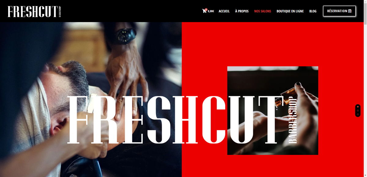 Screenshot of FreshCut BarberShop, from the barber & barbershop websites collection.