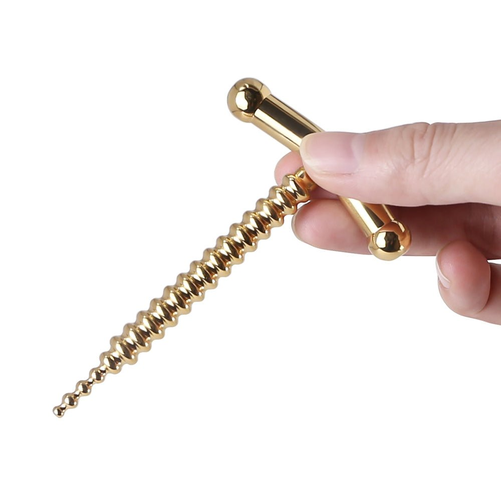 gold screw penis plug