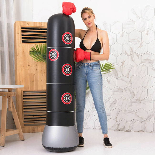 Adult Inflatable Free Standing Boxing Punching Bag Stand Training Fitness Sport