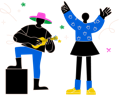 Desenho de pessoas conversando