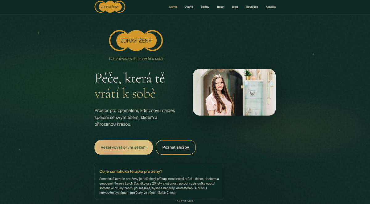 Screenshot of zdraví ženy , from the lovable websites collection.