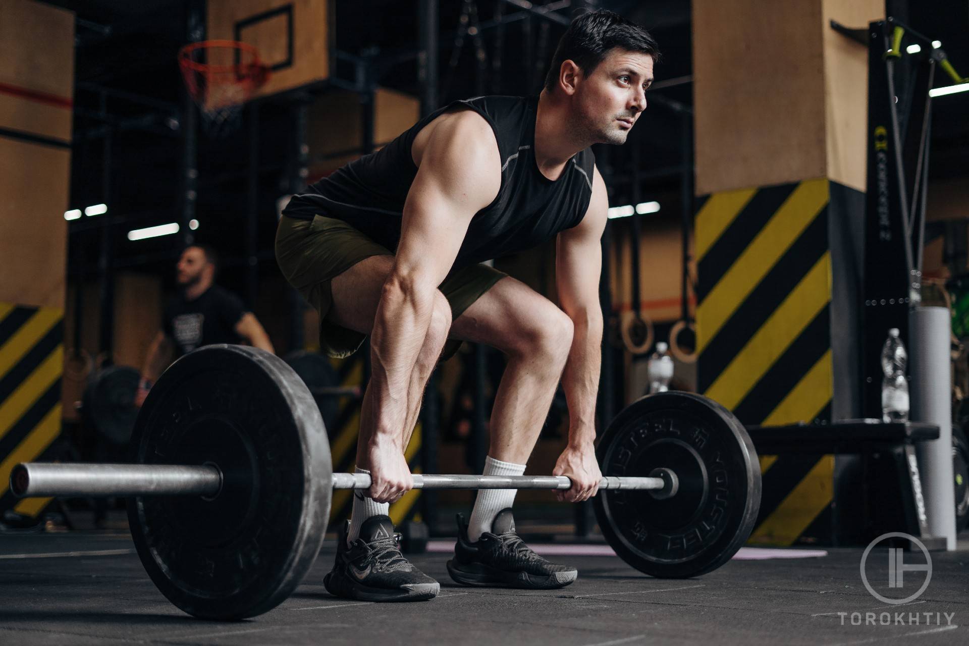 WBCM deadlifting in gym WBCM deadlifting in gym