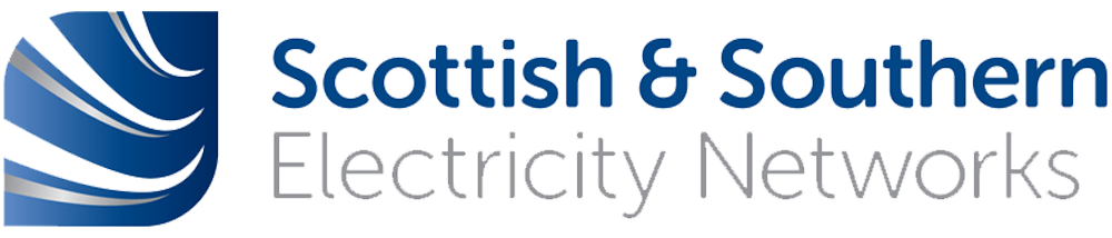 Logo of Scottish & Southern Electricity Networks, featuring blue and silver curved lines on the left and the company name in blue and gray text on the right.