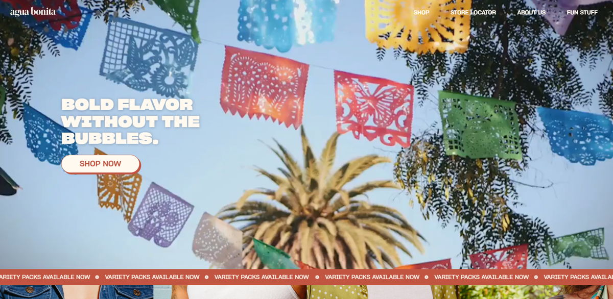 Screenshot of Agua Bonita, from the startup websites collection.