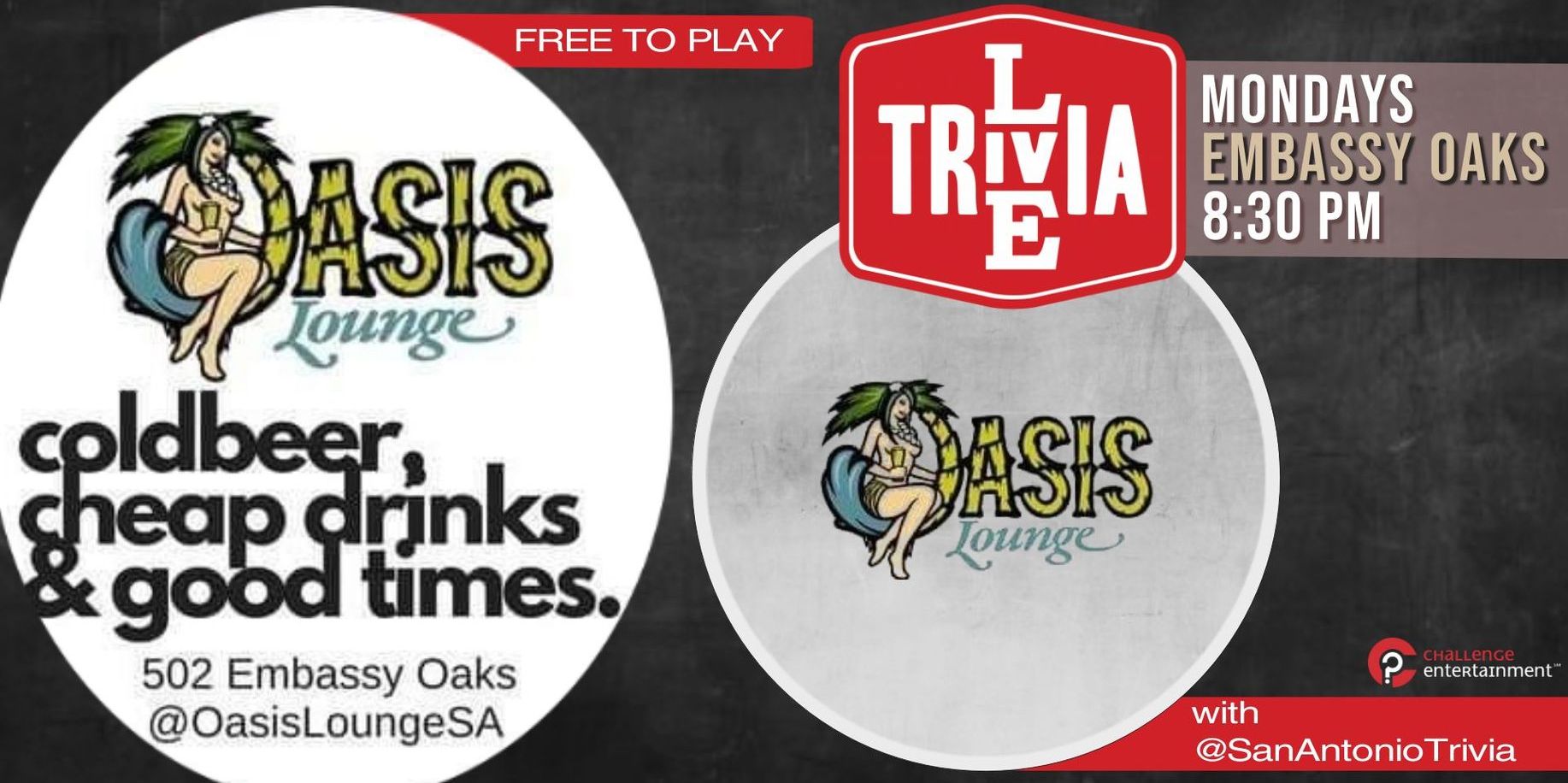 Live Trivia at Oasis Lounge promotional image