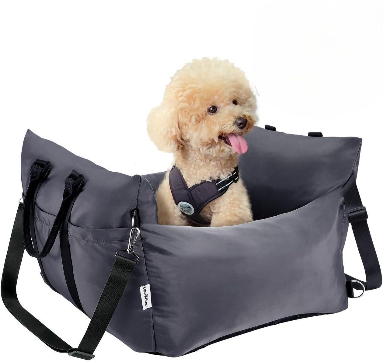 2-in-1 Pet Car Booster Seat & Travel Bed - Removable, Non-Slip, for Small Dogs & Cats