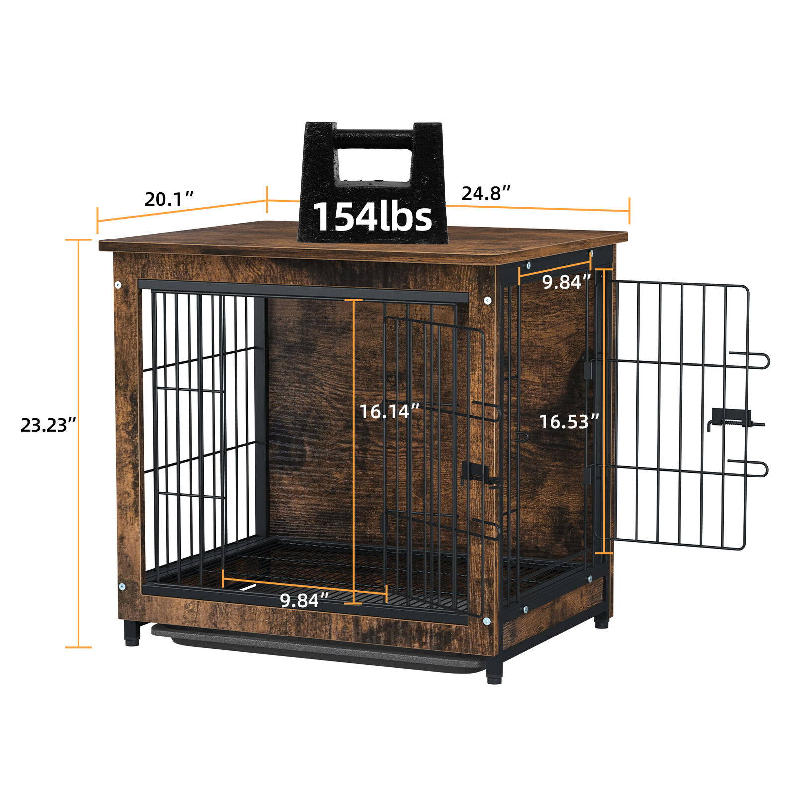 dog cage side table dimensions, dog cage end table size