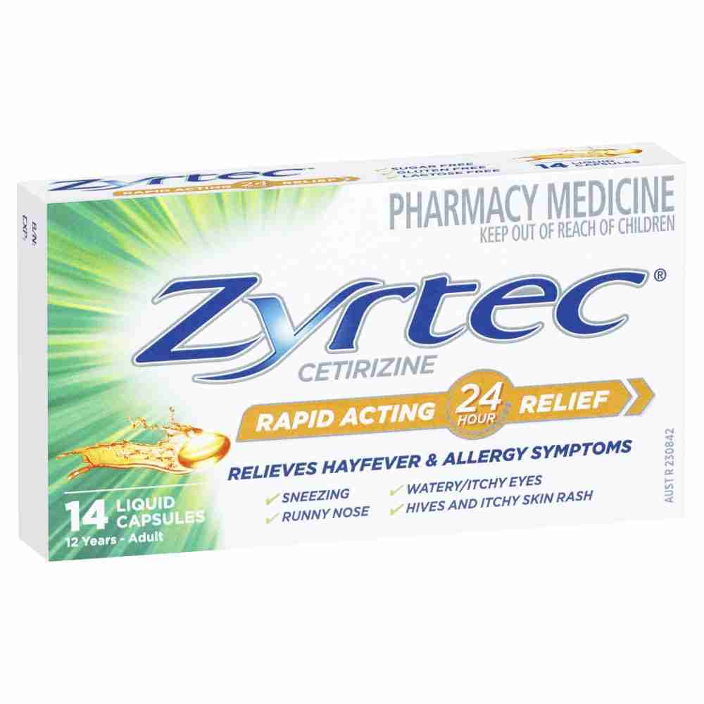Zyrtec Rapid Acting Relief Hayfever & Allergy Liquid Capsules 14 Pack