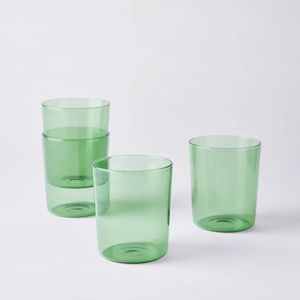 Hawkins New York Essential Stackable Colored Glassware | Color: Olive | Size: Medium (Set of 4) | Food52