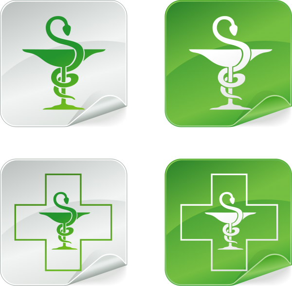 Аптечные (медицинская) змея и крест векторные в форматах eps и ai