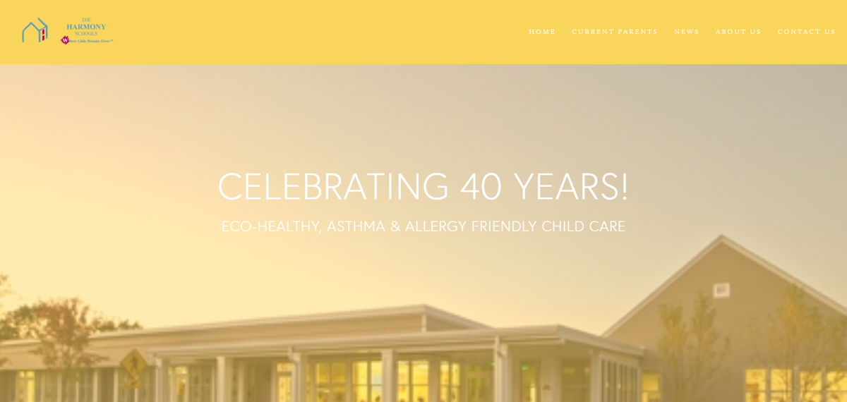 Screenshot of Harmony Schools, from the school websites collection.