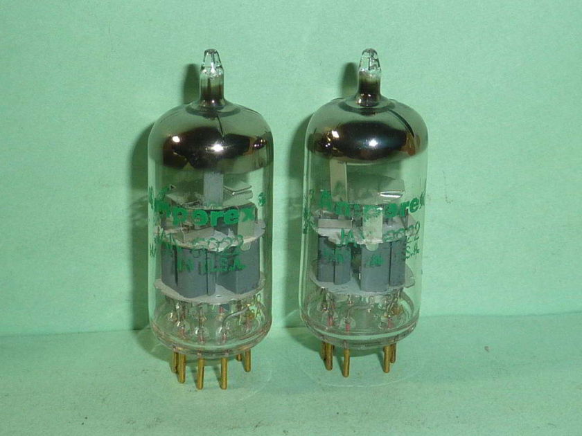 Amperex  6922 6DJ8 ECC88 Gold Pin Tubes, Matched Pair, Matched Date Codes, Test NOS