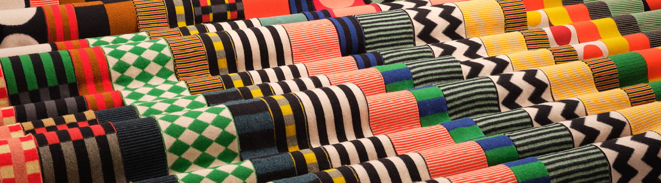 Jo Gordon scarves on cardboard packing tubes