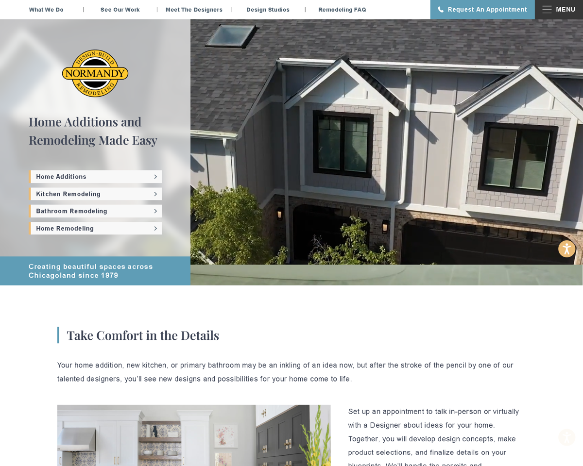 Screenshot of Normandy Remodeling, from the remodeling websites collection.