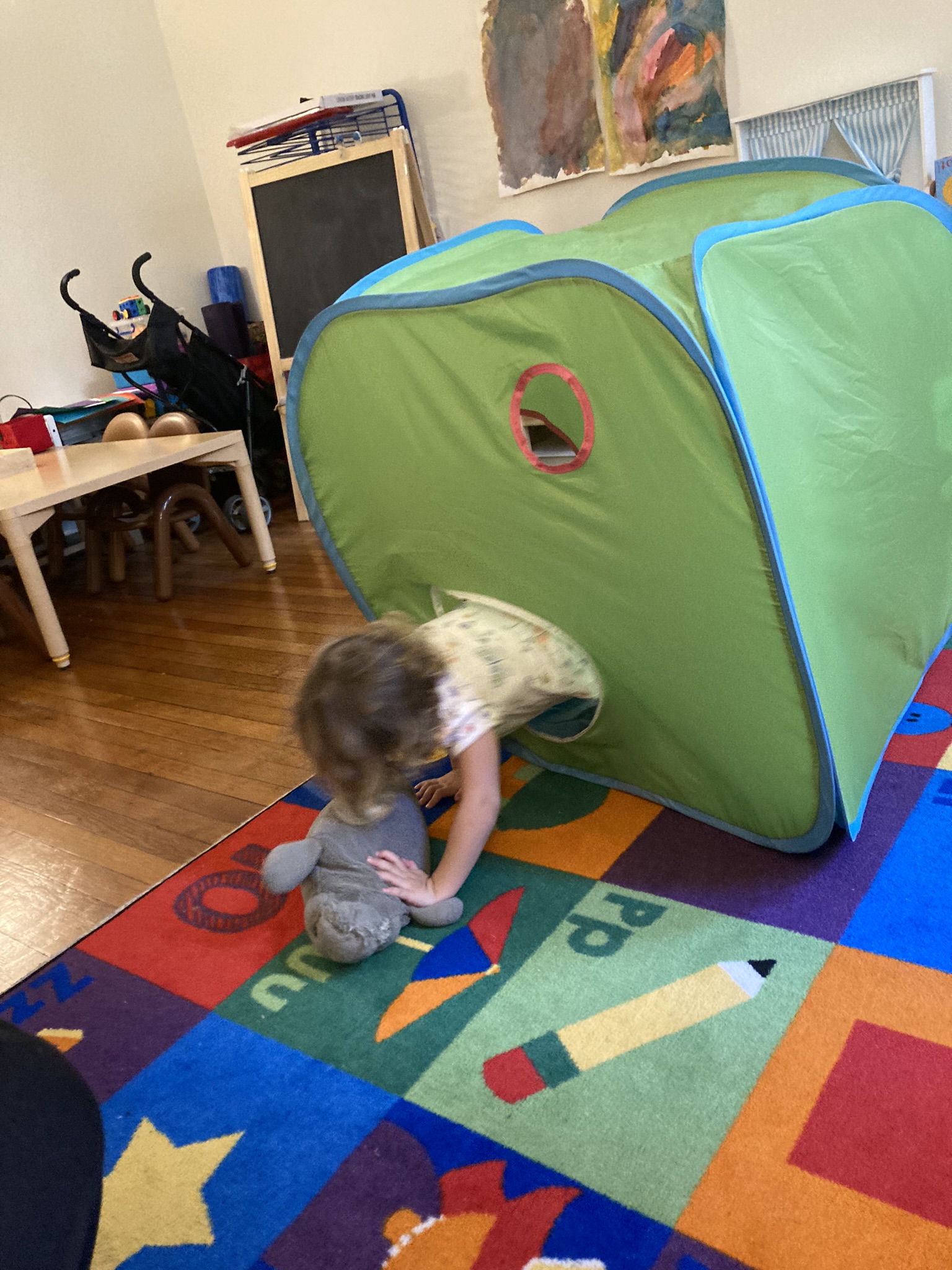 Gross motor activities inside and outdoors. 