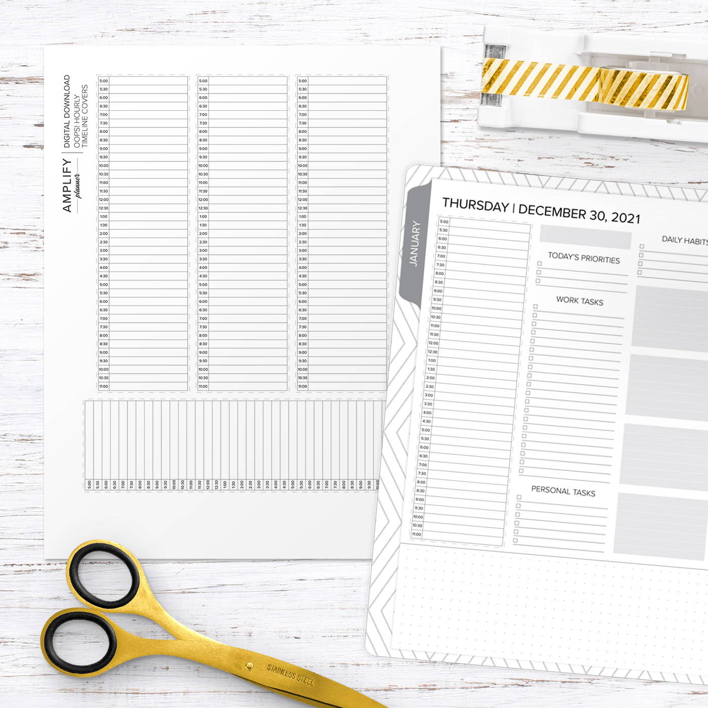 amplify planner hourly timeline cover download