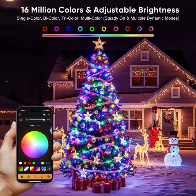 Ollny's 640 leds 262ft clear cable warm white/multi-color string lights are super long