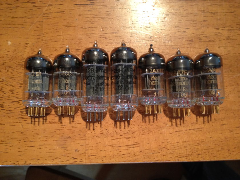 Electro-Harmonix 7 NOS tubes Mcintosh MC-240 set 12AU7 Gold x 2 12AX7 Gold x3 12BH7 x2