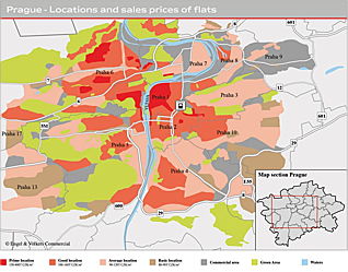  Praha 5
- Mapa lokalit Prahy s grafickým znázorněním cen nemovitostí. / A map of Prague with a graphical representation of the price of real estate.