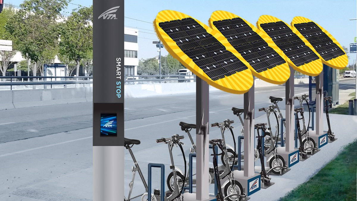 Solar Public Charging Station For Electric Bicycles