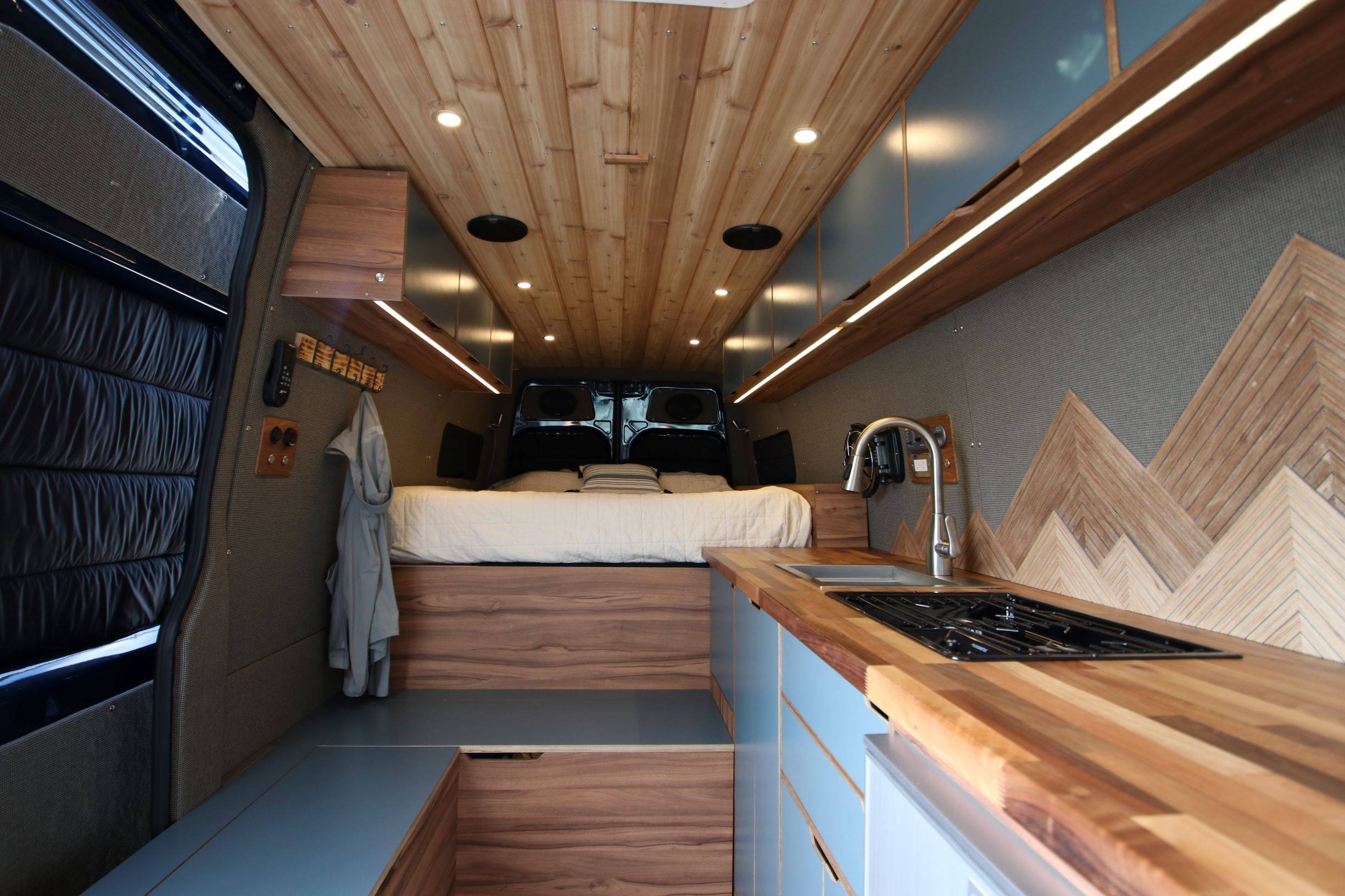 The Outpost - Mercedes Sprinter 170 Luxury Van Conversion Interior View - The Vansmith in Boulder, Colorado