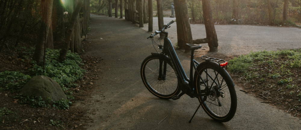 a Trek electric bike on a bike path