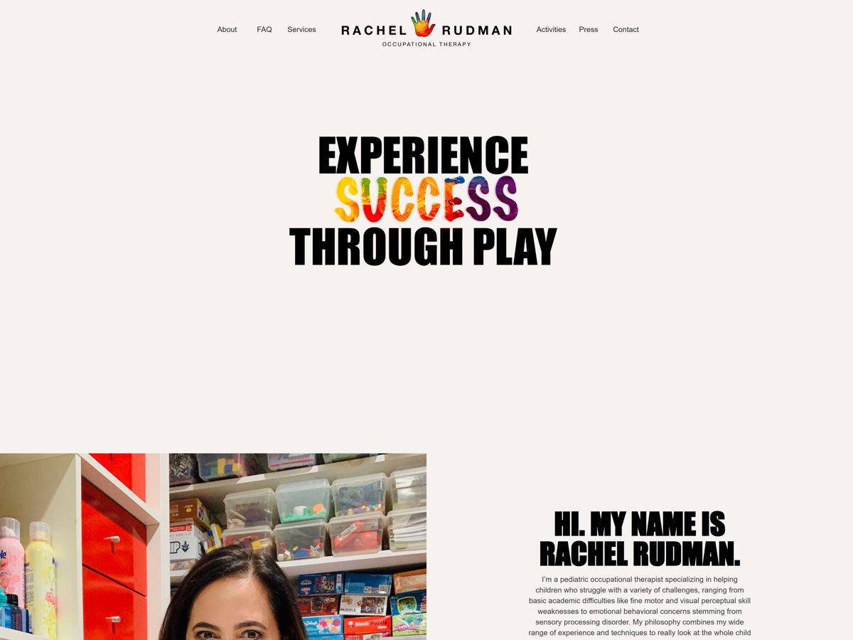 Screenshot of Rachel Rudman, from the therapist websites collection.