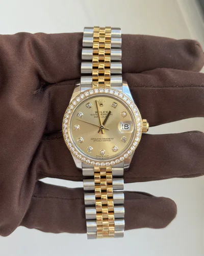Rolex Lady-Datejust Champagne Dial Diamond Bezel