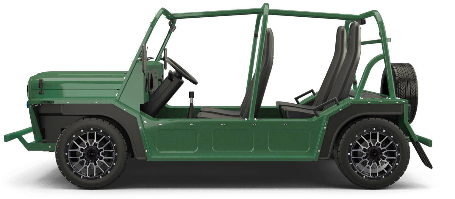 MOKE Electric Vehicles + HD Golf Wheels RTC Custom Wheel & Tire Packages for British Green 14 inch with Tire