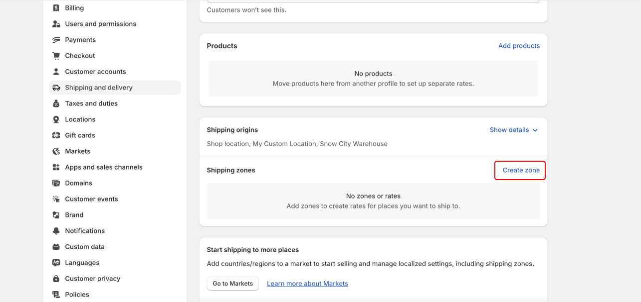 set up free shipping in Shopify for specific product