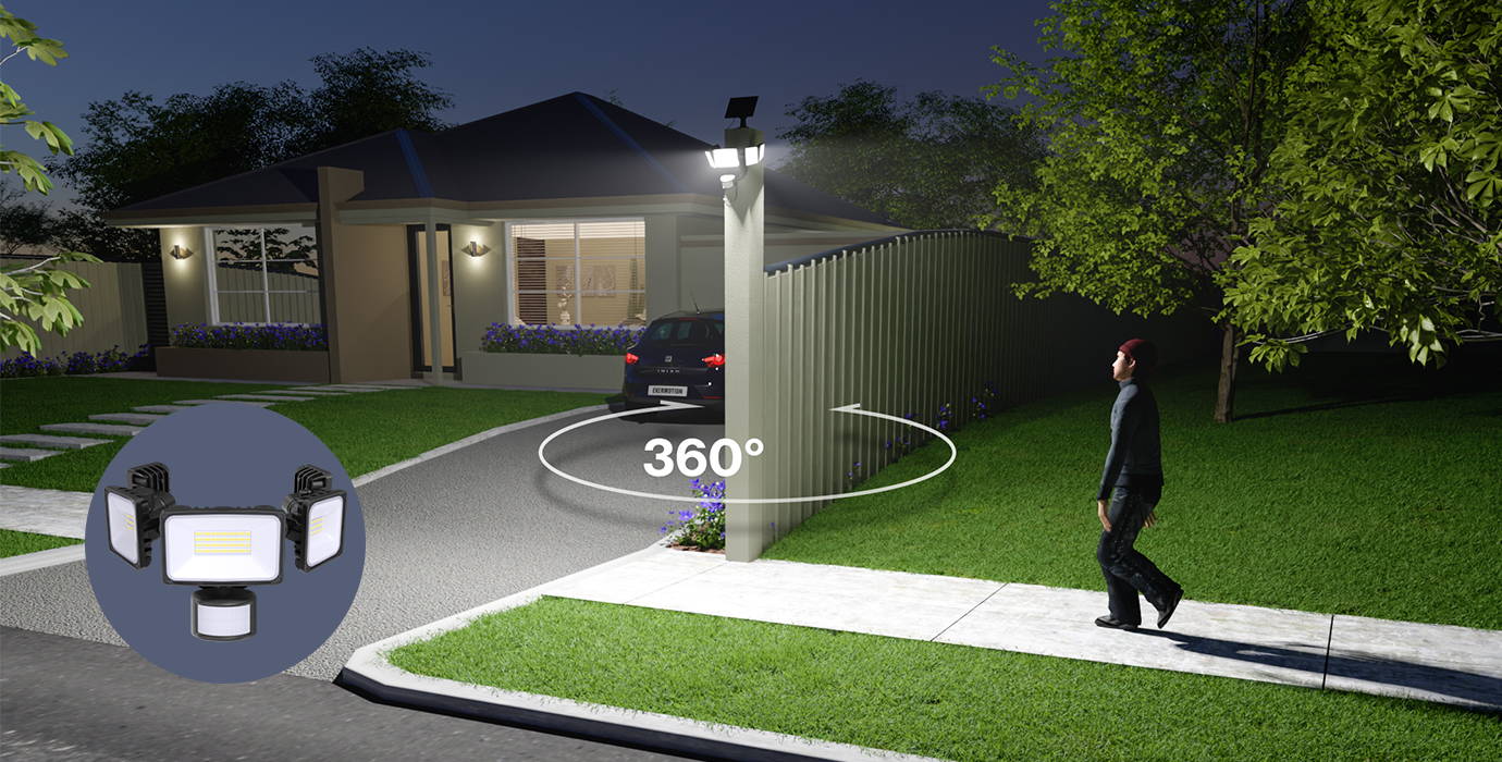 Onforu LED Solar Motion Lights Outdoor 360 Lighting Angle