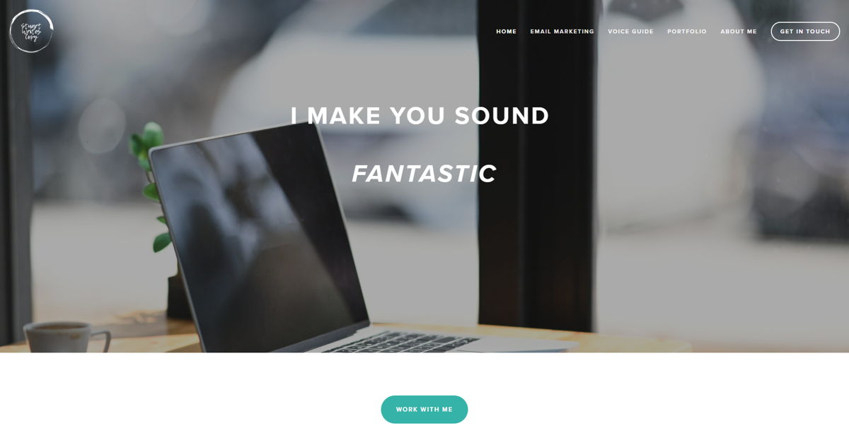 Screenshot of Stuart Writes Copy, from the copywriting portfolios collection.