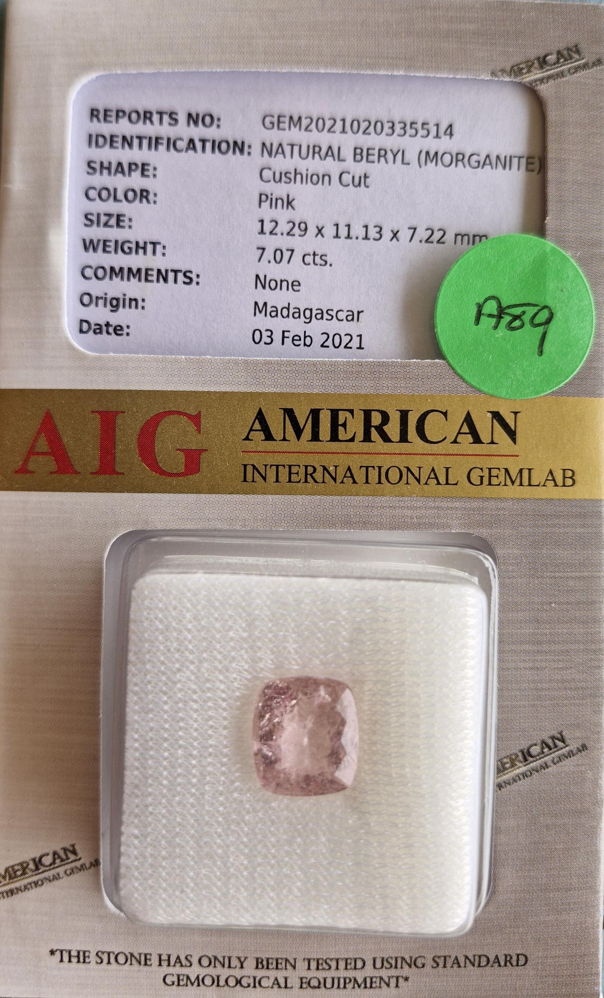 Natural Beryl Natural Morganite Loose Gemstone