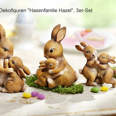 Dekofiguren Hasenfamlie Hazel 3er-Set Ostern Deko