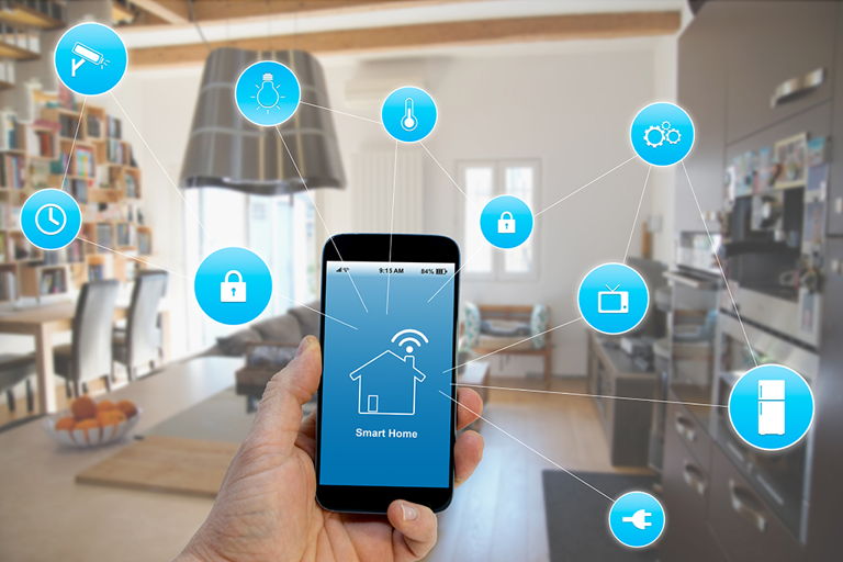 smart phone app controlling fully integrated smart home