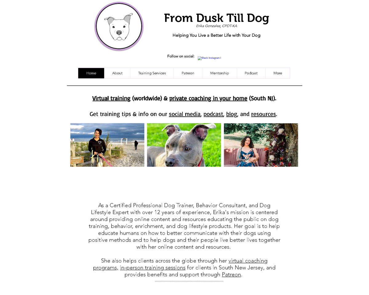 Screenshot of From Dusk Till Dog, from the white websites collection.