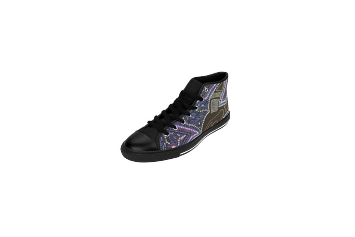 Women's Stylish Canvas High Top Sneakers - Pleather Toe - Image 4