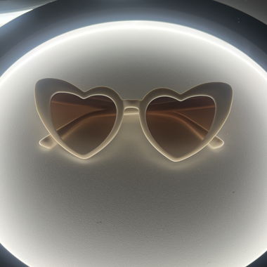 Sonnenbrille Herzform Beige