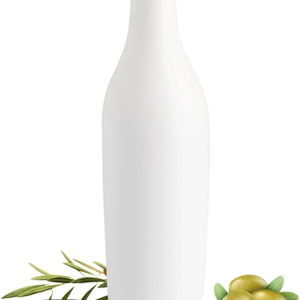 Sweejar Matte Olive Oil Dispenser Bottle for Kitchen Counter, 17 Oz Ceramic Opaque Oil Cruet with Spout, Oil Dispenser for EVOO, Vinegar, Coffee Syrups, Liquids, Pack of 1 (White)