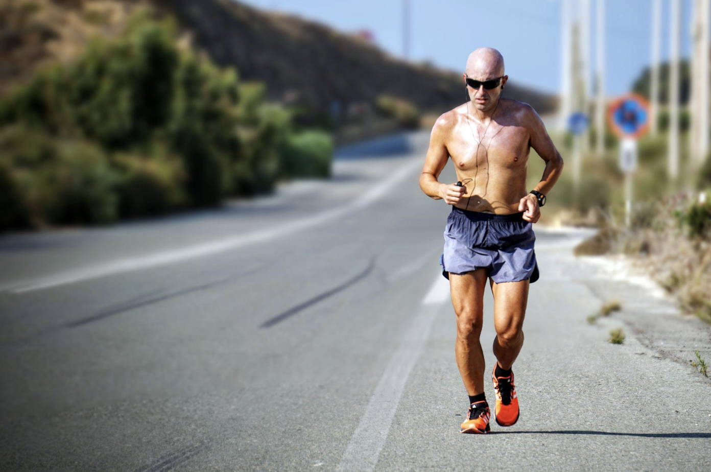 Learn about your health: man sweating while exercising