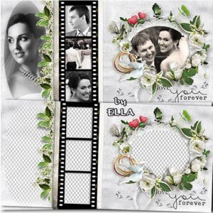 Свадебная фотокнига, изящный альбом для Фотошоп - судьба навеки