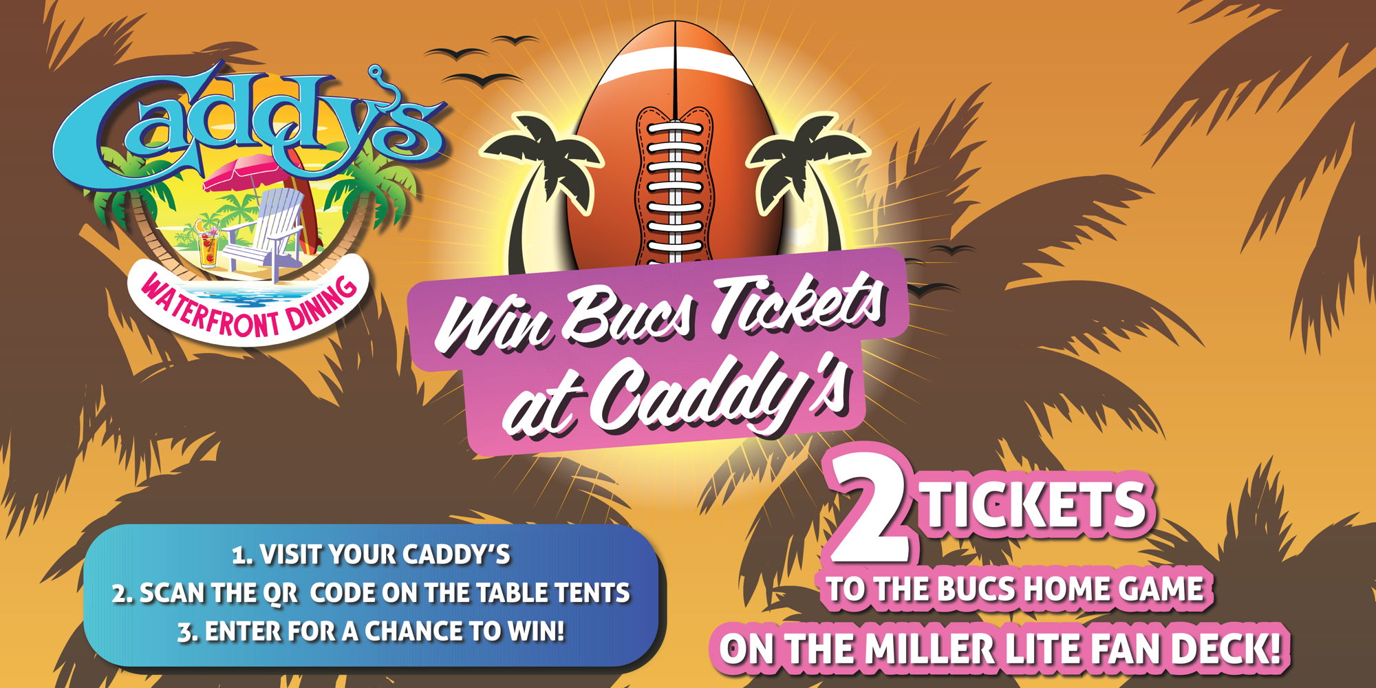 Win Bucs Tickets at Caddy’s! promotional image
