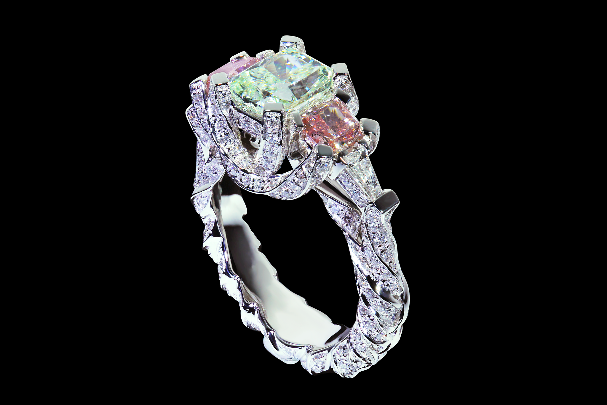 Braided Shank Diamond Ring