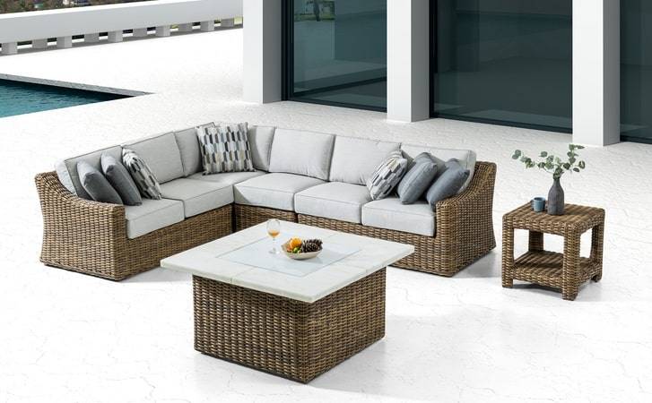 Erwin and Sons Miramar Sectional Outdoor Patio Furniture All Weather Wicker