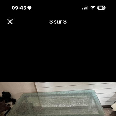 Table effet verre cassé