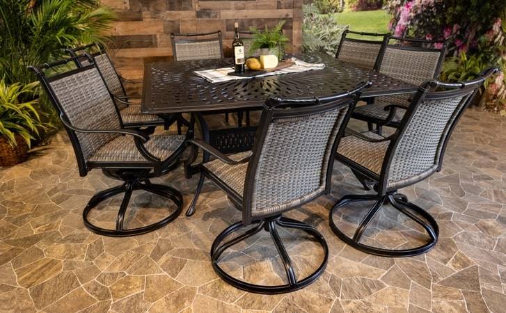 Glen Lake Home and Patio Bimini Aluminum and All Weather Wicker Outdoor Patio Dining Collection