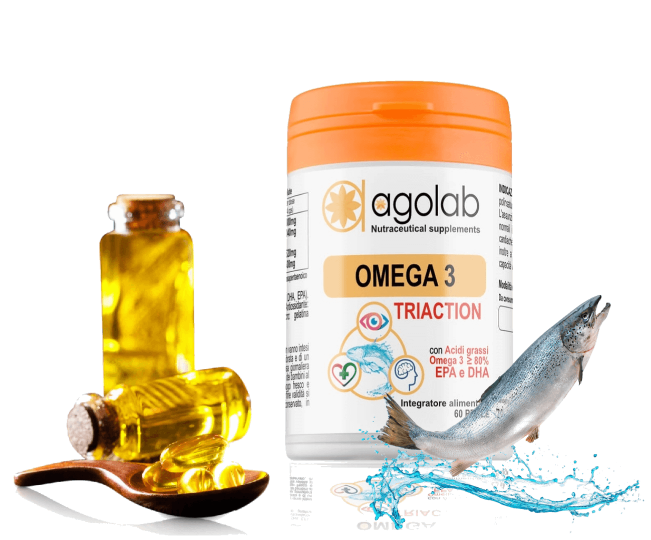 Omega 3 certificato ifos 5 stelle agolab olio di pesce omega tre puro epa dha titolazione alta 