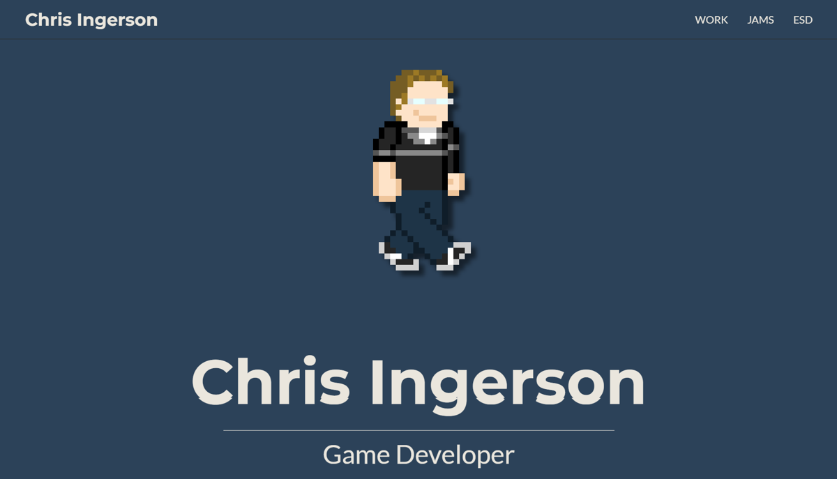 Screenshot of Chris Ingerson, from the game developer portfolios collection.