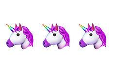 3 unicorn emojis