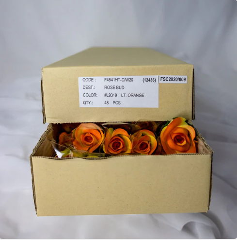 Orange Velveteen Bud - Realistic Artificial Flowers